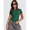 image:imageANRABESS Womens Soft Short Sleeve TShirt Crew Neck Top Slim Fit Basic Tee for Summer Casual Y2k Everyday WearForest
