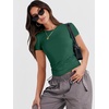 image:imageANRABESS Womens Soft Short Sleeve TShirt Crew Neck Top Slim Fit Basic Tee for Summer Casual Y2k Everyday WearForest
