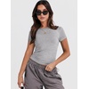 image:imageANRABESS Womens Soft Short Sleeve TShirt Crew Neck Top Slim Fit Basic Tee for Summer Casual Y2k Everyday WearGrey