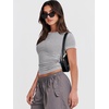 image:imageANRABESS Womens Soft Short Sleeve TShirt Crew Neck Top Slim Fit Basic Tee for Summer Casual Y2k Everyday WearGrey