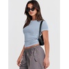 image:imageANRABESS Womens Soft Short Sleeve TShirt Crew Neck Top Slim Fit Basic Tee for Summer Casual Y2k Everyday WearHaze Blue