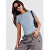 image:imageANRABESS Womens Soft Short Sleeve TShirt Crew Neck Top Slim Fit Basic Tee for Summer Casual Y2k Everyday WearHaze Blue