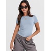 image:imageANRABESS Womens Soft Short Sleeve TShirt Crew Neck Top Slim Fit Basic Tee for Summer Casual Y2k Everyday WearHaze Blue