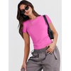 image:imageANRABESS Womens Soft Short Sleeve TShirt Crew Neck Top Slim Fit Basic Tee for Summer Casual Y2k Everyday WearHot Pink