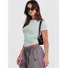 image:imageANRABESS Womens Soft Short Sleeve TShirt Crew Neck Top Slim Fit Basic Tee for Summer Casual Y2k Everyday WearLight Green