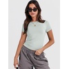 image:imageANRABESS Womens Soft Short Sleeve TShirt Crew Neck Top Slim Fit Basic Tee for Summer Casual Y2k Everyday WearLight Green