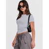 image:imageANRABESS Womens Soft Short Sleeve TShirt Crew Neck Top Slim Fit Basic Tee for Summer Casual Y2k Everyday WearLight Grey