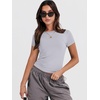 image:imageANRABESS Womens Soft Short Sleeve TShirt Crew Neck Top Slim Fit Basic Tee for Summer Casual Y2k Everyday WearLight Grey