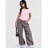 image:imageANRABESS Womens Soft Short Sleeve TShirt Crew Neck Top Slim Fit Basic Tee for Summer Casual Y2k Everyday WearLight Pink