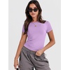 image:imageANRABESS Womens Soft Short Sleeve TShirt Crew Neck Top Slim Fit Basic Tee for Summer Casual Y2k Everyday WearPurple