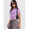 image:imageANRABESS Womens Soft Short Sleeve TShirt Crew Neck Top Slim Fit Basic Tee for Summer Casual Y2k Everyday WearPurple