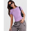 image:imageANRABESS Womens Soft Short Sleeve TShirt Crew Neck Top Slim Fit Basic Tee for Summer Casual Y2k Everyday WearPurple