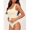 image:imageANRABESS Womens Square Neck Bodysuits Sleeveless Tank Bodysuits Tops Going Out Outfits for Summer Vacation amp Daily WearApricot