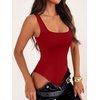 image:imageANRABESS Womens Square Neck Bodysuits Sleeveless Tank Bodysuits Tops Going Out Outfits for Summer Vacation amp Daily WearRed