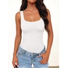 image:imageANRABESS Womens Square Neck Bodysuits Sleeveless Tank Bodysuits Tops Going Out Outfits for Summer Vacation amp Daily WearWhite