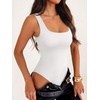 image:imageANRABESS Womens Square Neck Bodysuits Sleeveless Tank Bodysuits Tops Going Out Outfits for Summer Vacation amp Daily WearWhite