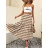 image:imageANRABESS Womens Summer Boho Flowy Swing Tiered ALine Maxi Skirt 2026 Fashion Trendy Elastic Waist Pleated Long Beach DressFloral Beige Brown