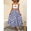 image:imageANRABESS Womens Summer Boho Flowy Swing Tiered ALine Maxi Skirt 2026 Fashion Trendy Elastic Waist Pleated Long Beach DressFloral Lily