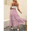 image:imageANRABESS Womens Summer Boho Flowy Swing Tiered ALine Maxi Skirt 2026 Fashion Trendy Elastic Waist Pleated Long Beach DressFloral Pink