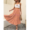 image:imageANRABESS Womens Summer Boho Flowy Swing Tiered ALine Maxi Skirt 2026 Fashion Trendy Elastic Waist Pleated Long Beach DressFloral Yellow Purple