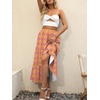 image:imageANRABESS Womens Summer Boho Flowy Swing Tiered ALine Maxi Skirt 2026 Fashion Trendy Elastic Waist Pleated Long Beach DressFloral Yellow Purple