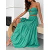 image:imageANRABESS Womens Summer Boho Flowy Swing Tiered ALine Maxi Skirt 2026 Fashion Trendy Elastic Waist Pleated Long Beach DressForest