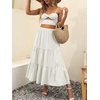 image:imageANRABESS Womens Summer Boho Flowy Swing Tiered ALine Maxi Skirt 2026 Fashion Trendy Elastic Waist Pleated Long Beach DressGray