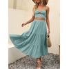 image:imageANRABESS Womens Summer Boho Flowy Swing Tiered ALine Maxi Skirt 2026 Fashion Trendy Elastic Waist Pleated Long Beach DressLake