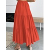 image:imageANRABESS Womens Summer Boho Flowy Swing Tiered ALine Maxi Skirt 2026 Fashion Trendy Elastic Waist Pleated Long Beach DressOrange