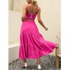 image:imageANRABESS Womens Summer Boho Flowy Swing Tiered ALine Maxi Skirt 2026 Fashion Trendy Elastic Waist Pleated Long Beach DressRose
