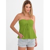 image:imageANRABESS Womens Tube Top Summer Strapless Tie Front Ruched Peplum Flared Hem Cute Bandeau Halter Tops 2026 Vacation OutfitsGreen