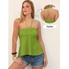 image:imageANRABESS Womens Tube Top Summer Strapless Tie Front Ruched Peplum Flared Hem Cute Bandeau Halter Tops 2026 Vacation OutfitsGreen