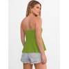 image:imageANRABESS Womens Tube Top Summer Strapless Tie Front Ruched Peplum Flared Hem Cute Bandeau Halter Tops 2026 Vacation OutfitsGreen