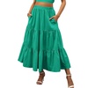 image:imageANRABESS Womens Summer Boho Flowy Swing Tiered ALine Maxi Skirt 2026 Fashion Trendy Elastic Waist Pleated Long Beach DressForest