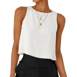 image:imageANRABESS Women Crop Tank Tops High Neck Sleeveless Shirts 2026 Summer Outfits Casual Blouse Beach Vacation ClothesWhite