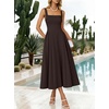 image:imageANRABESS Cocktail Dresses for Women Square Neck A Line Sleeveless Flowy Elegant Formal Wedding Guest Party Maxi Summer DressChocolate