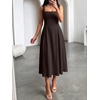 image:imageANRABESS Cocktail Dresses for Women Square Neck A Line Sleeveless Flowy Elegant Formal Wedding Guest Party Maxi Summer DressChocolate