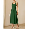 image:imageANRABESS Cocktail Dresses for Women Square Neck A Line Sleeveless Flowy Elegant Formal Wedding Guest Party Maxi Summer DressDeep Green