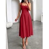 image:imageANRABESS Cocktail Dresses for Women Square Neck A Line Sleeveless Flowy Elegant Formal Wedding Guest Party Maxi Summer DressRed