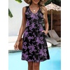 image:imageANRABESS Dresses for Women Beach Vacation Clothes V Neck Sleeveless Loose Flowy ALine Dress Summer Casual Short SundressFloral Black Purple