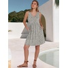 image:imageANRABESS Dresses for Women Beach Vacation Clothes V Neck Sleeveless Loose Flowy ALine Dress Summer Casual Short SundressKhaki Polka Dot