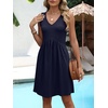 image:imageANRABESS Dresses for Women Beach Vacation Clothes V Neck Sleeveless Loose Flowy ALine Dress Summer Casual Short SundressNavy Blue