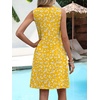 image:imageANRABESS Dresses for Women Beach Vacation Clothes V Neck Sleeveless Loose Flowy ALine Dress Summer Casual Short SundressYellow Floral