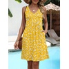 image:imageANRABESS Dresses for Women Beach Vacation Clothes V Neck Sleeveless Loose Flowy ALine Dress Summer Casual Short SundressYellow Floral