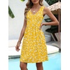 image:imageANRABESS Dresses for Women Beach Vacation Clothes V Neck Sleeveless Loose Flowy ALine Dress Summer Casual Short SundressYellow Floral