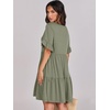 image:imageANRABESS Dresses for Women Summer 2026 V Neck Ruffle Sleeve A Line Tiered Flowy Casual Trendy Mini Beach Dress with PocketsArmy Green