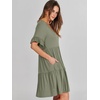 image:imageANRABESS Dresses for Women Summer 2026 V Neck Ruffle Sleeve A Line Tiered Flowy Casual Trendy Mini Beach Dress with PocketsArmy Green