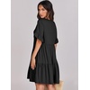 image:imageANRABESS Dresses for Women Summer 2026 V Neck Ruffle Sleeve A Line Tiered Flowy Casual Trendy Mini Beach Dress with PocketsBlack
