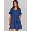 image:imageANRABESS Dresses for Women Summer 2026 V Neck Ruffle Sleeve A Line Tiered Flowy Casual Trendy Mini Beach Dress with PocketsBlue