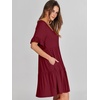 image:imageANRABESS Dresses for Women Summer 2026 V Neck Ruffle Sleeve A Line Tiered Flowy Casual Trendy Mini Beach Dress with PocketsBurgundy